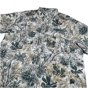 GameGuard Original Button Shirt Men XL Cactus Camo Vented Hunting Short Sleeve
